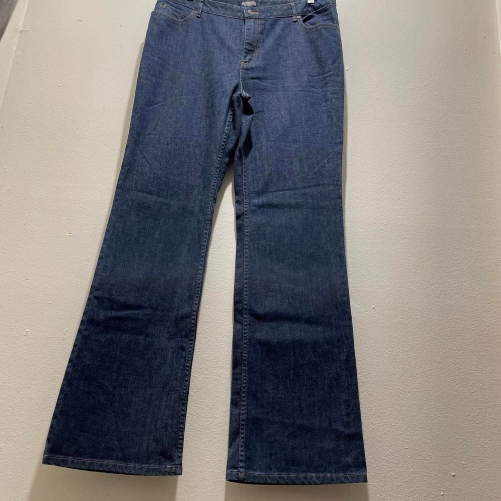 J Jill Womens Bootcut Jeans Size 16T Tall Dark Wash Navy Blue Denim Pants